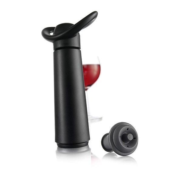 Black Vacu Vin wine saver with two stoppers 
