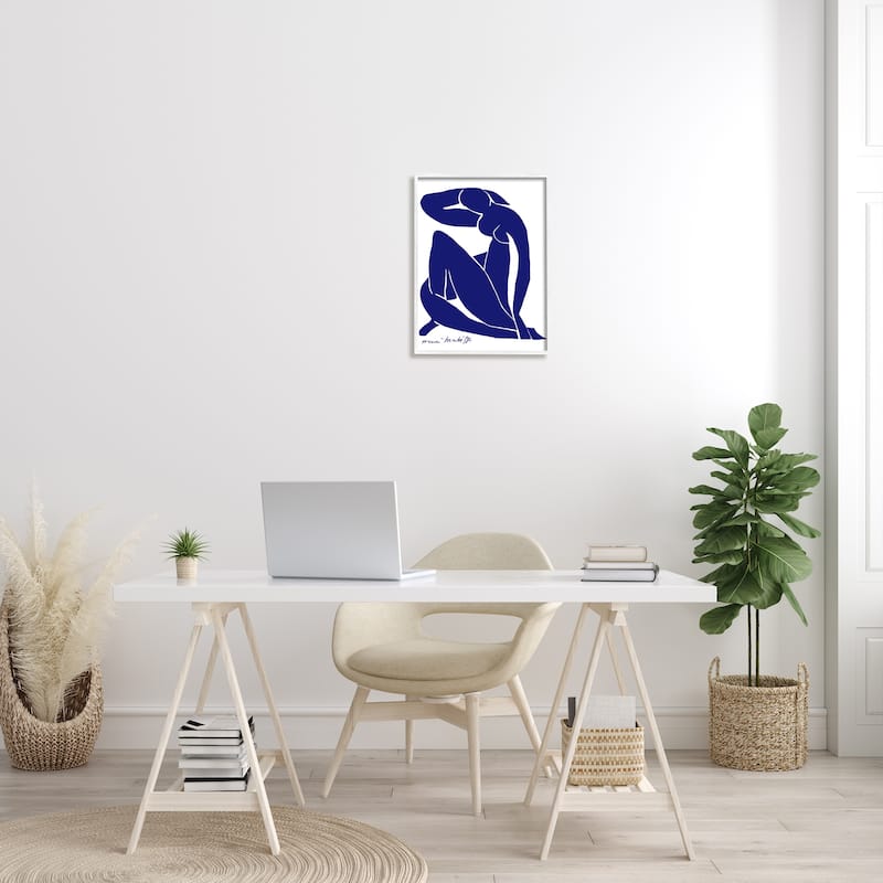 Stupell Minimal Abstract Purple Nude Woman Matisse Artist Framed Wall Art