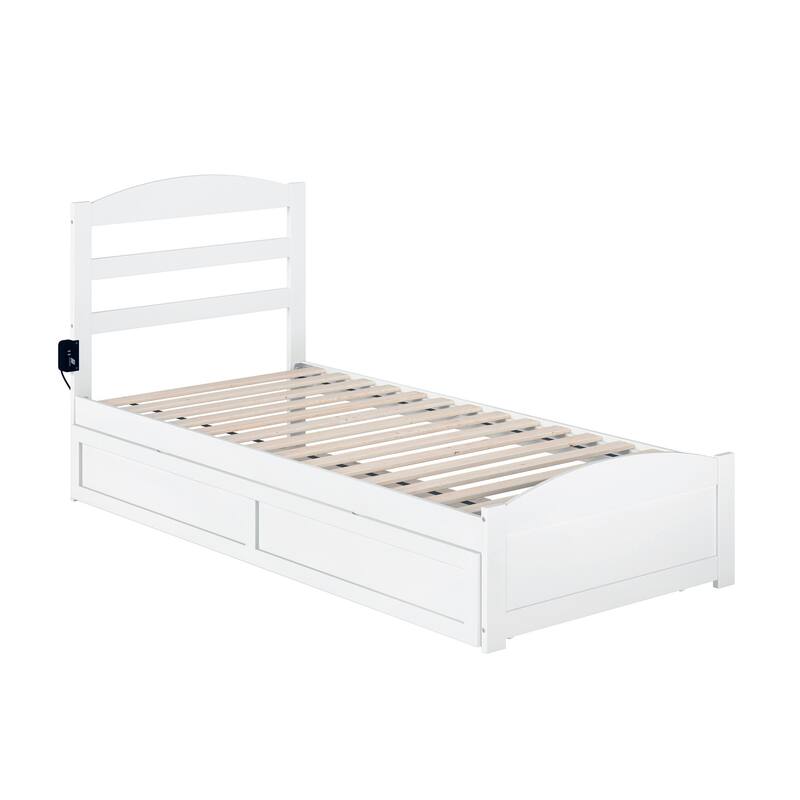 Warren Solid Wood Platform Bed with Footboard and Twin XL Trundle