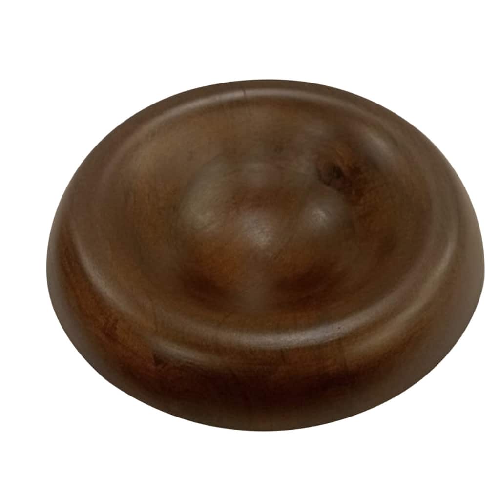 Lg Round Turned Serving Bowl Dark Walnut Dia 12" - DARK WALNUT - DARK WALNUT