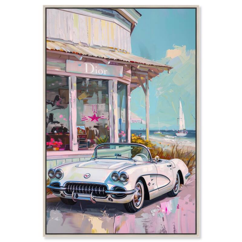 Classic Beach Store Canvas by Art Remedy - Silver - 24" x 36"