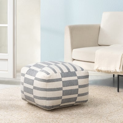 Jani 22-inch Ottoman Pouf - Handcrafted Handmade Ottoman for Seating, Footrest, Home Decor for Living Room, Bedroom