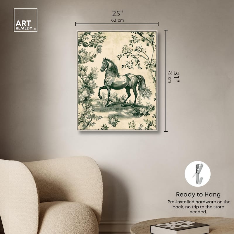 Equestrian Etching Canvas by Art Remedy
