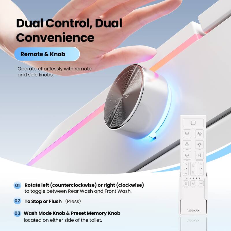 Zarautz Elongated Smart Bidet Toilet Combo with Clean Foam Shield Splash Proof, Heated Seat, Dryer & Foot/Remote Flush