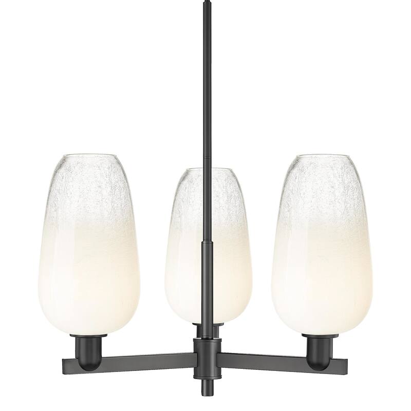 Innovations Lighting 716-3CR-17-18 Brookhaven Flute Chandelier - Matte Black / Opal