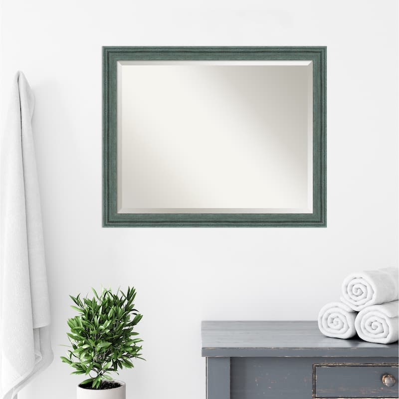 Upcycled Beveled Wood Framed Bathroom Vanity Wall Mirror
