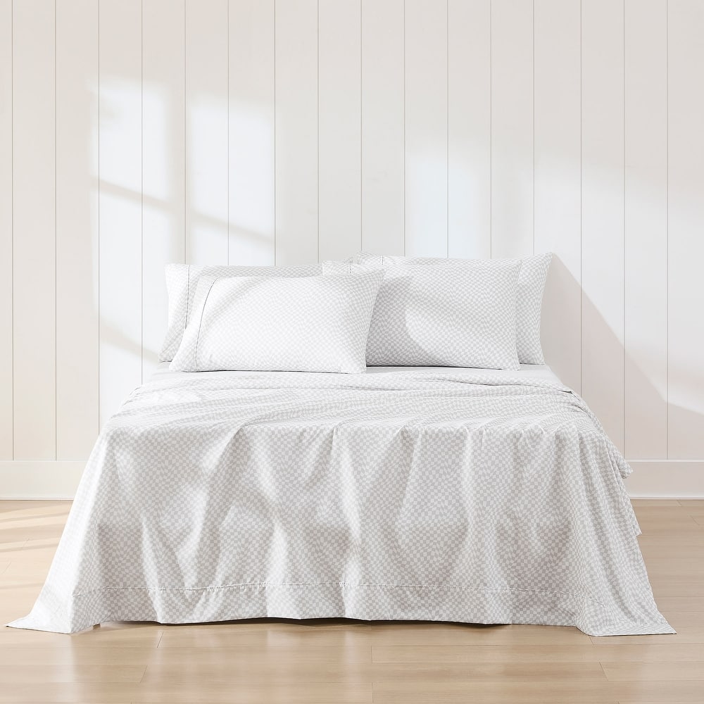 Lush Decor Circus Wavy Checks Light Gray Sheet Set