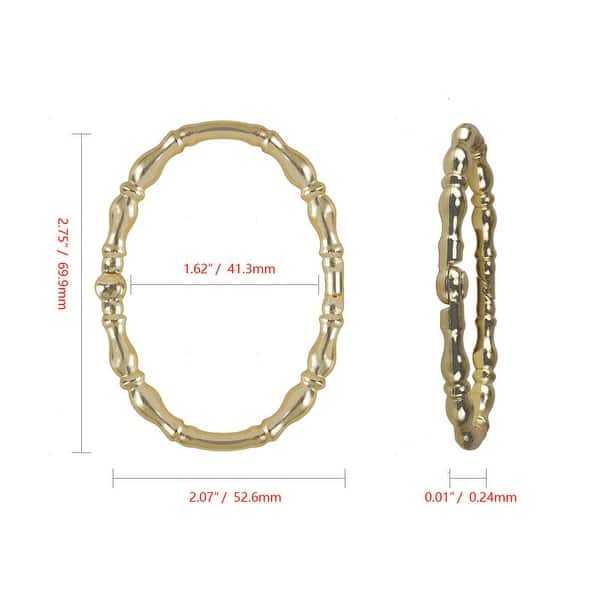 dimension image slide 2 of 6, Utopia Alley Shower Rings, Oval Shape Shower Curtain Rings for Bathroom, Rustproof Zinc Shower Curtain Hooks Rings, Set of 12