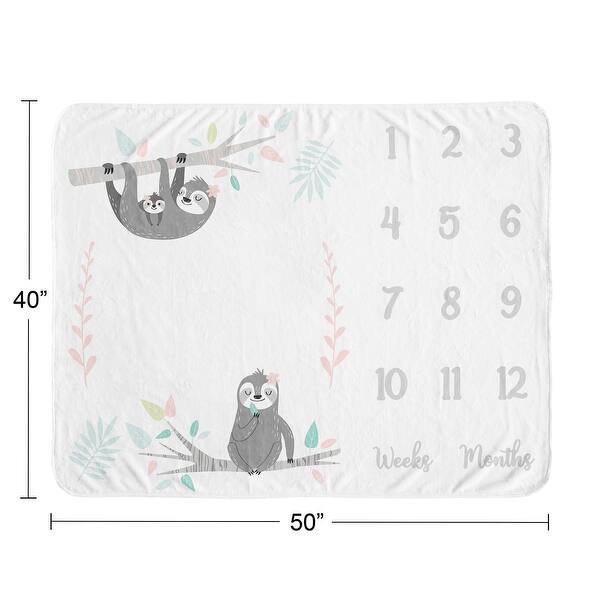 Pink Jungle Sloth Collection Girl Baby Monthly Milestone Blanket ...