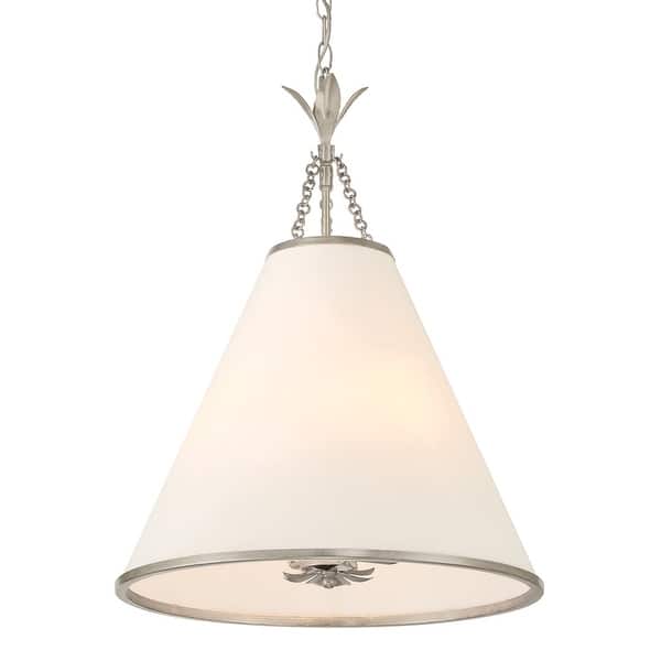 slide 2 of 11, Crystorama Lighting Group 564 Broche 4 Light 18" Wide Pendant with Antique Silver