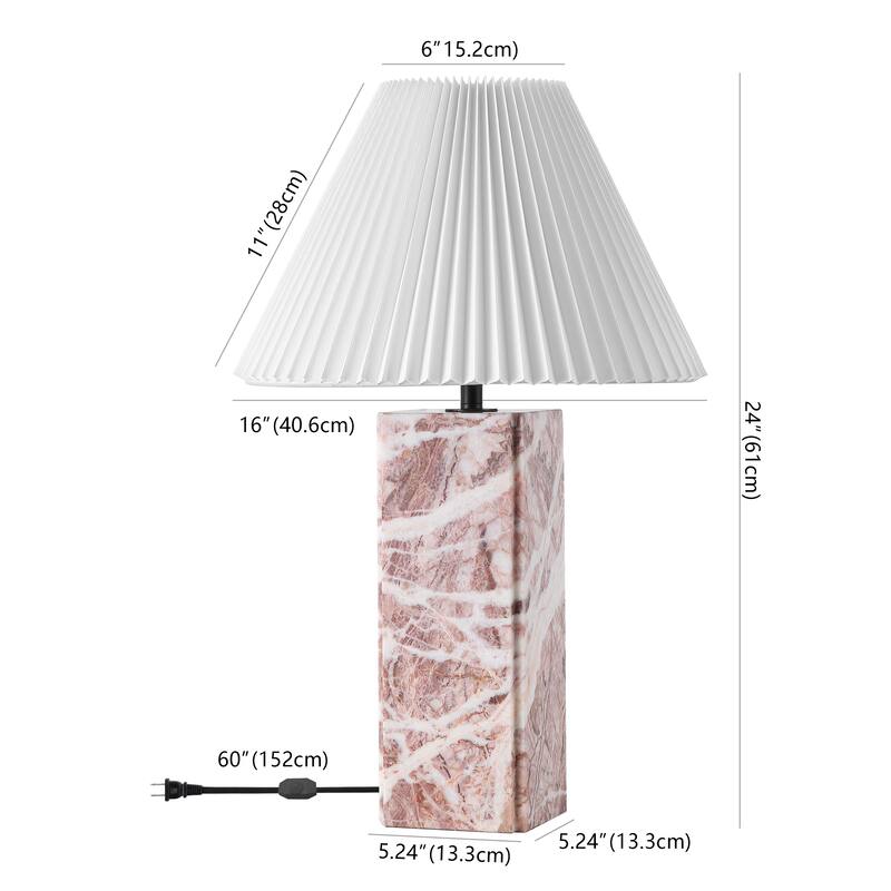 SAFAVIEH Couture Mackenzie Square Marble Table Lamp - 16"W x 16"D x 25"H