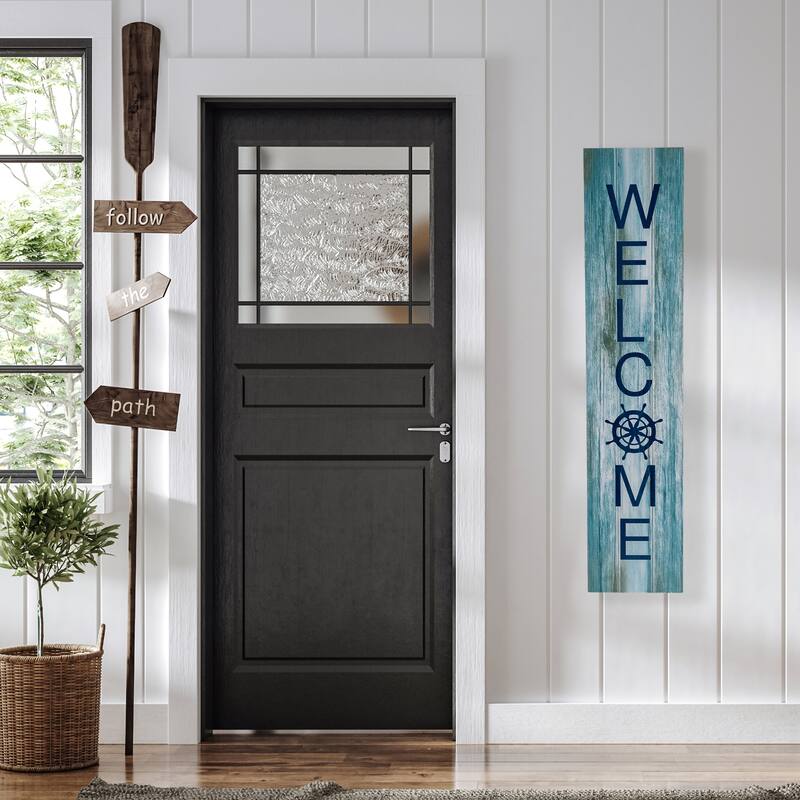 35.75" Weathered Coastal "Welcome" Wall Sign