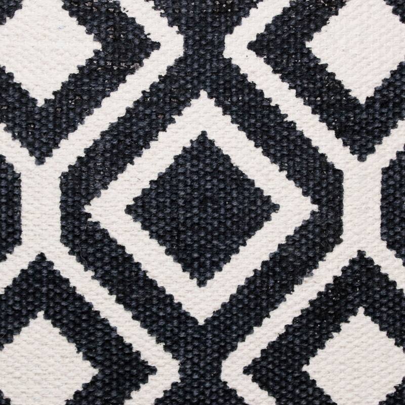 HomeRoots 20" X 20" Deep Navy And White 100% Cotton Geometric Zippered Pillow