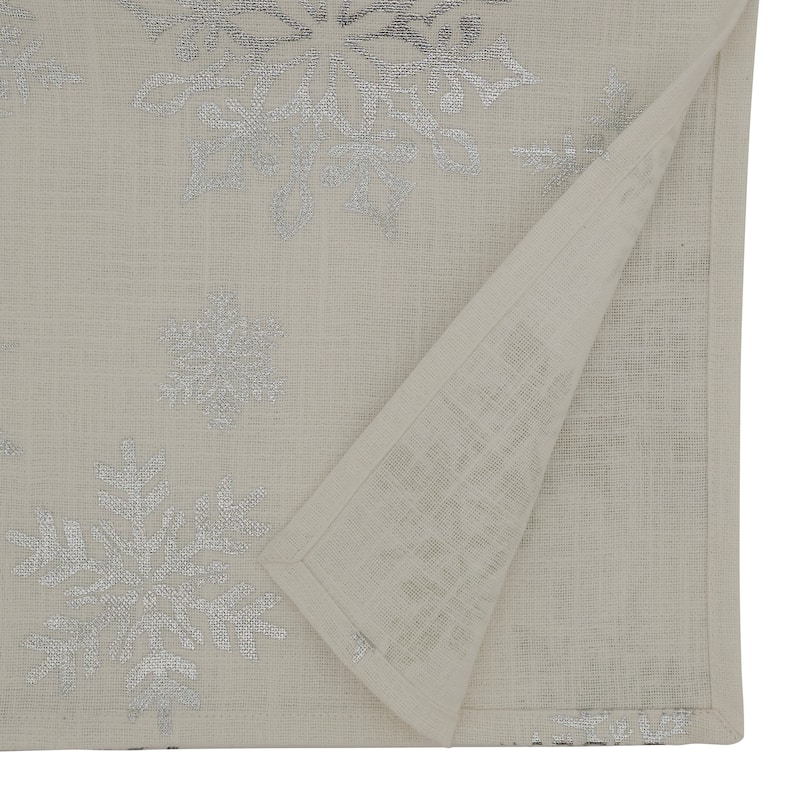 Table Runner With Foil Print Snowflake Design