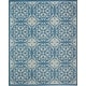 preview thumbnail 99 of 129, Nourison Jane Floral Medallion Indoor only Area Rug 7' 10" x 9' 10" - Ivory/Blue