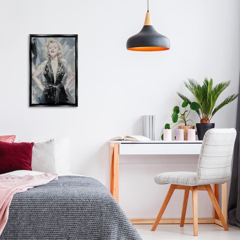Stupell Classic Stylish Marilyn Framed Floater Canvas Wall Art Design By Lucille Lee