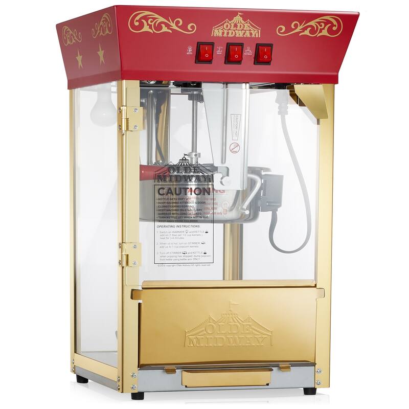 Movie TheaterStyle Countertop Popcorn Machine with 10oz Kettle