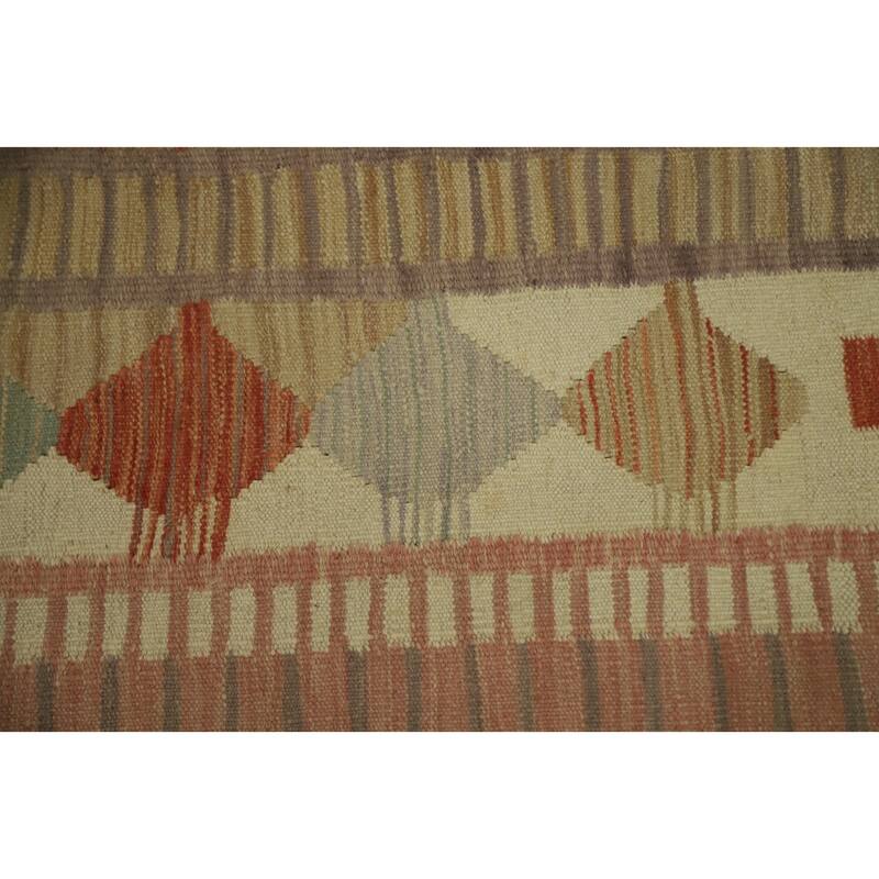 Hand Woven Oriental 100% Wool Carpet Southwestern Tribal Multi-Colored Kilim Area Rug - 8' 11'' X 6' 0''