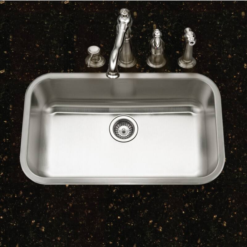 Houzer Belleo 32" Drop In Single Basin Stainless Steel Kitchen Sink - Stainless Steel