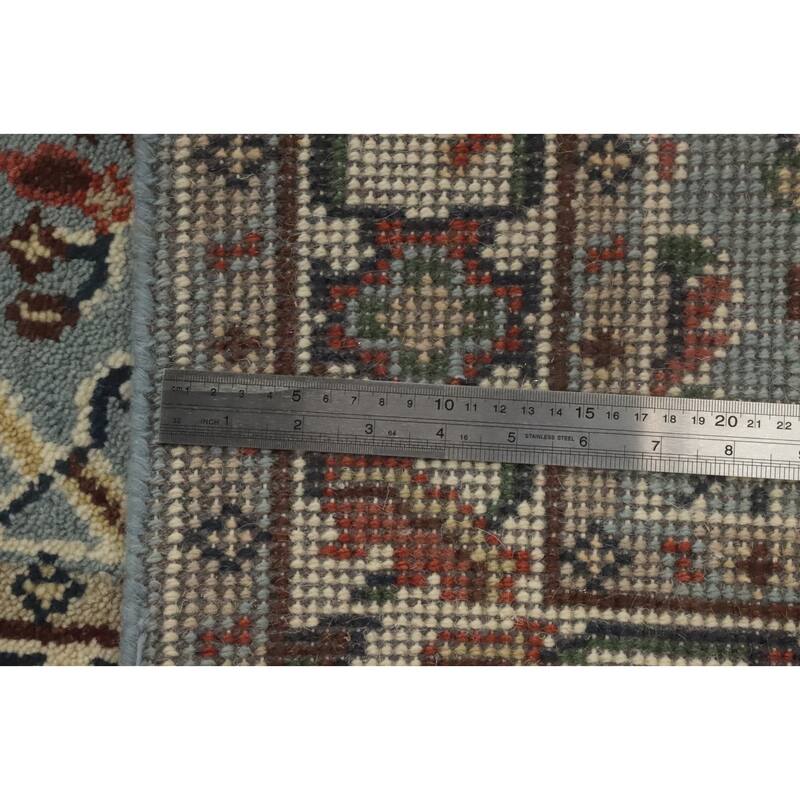 Hand-knotted Transitional Wool Carpet Blue Oushak Rug Oriental Carpet Floral Area Rug Oriental Carpet - 5' 0'' X 2' 11''