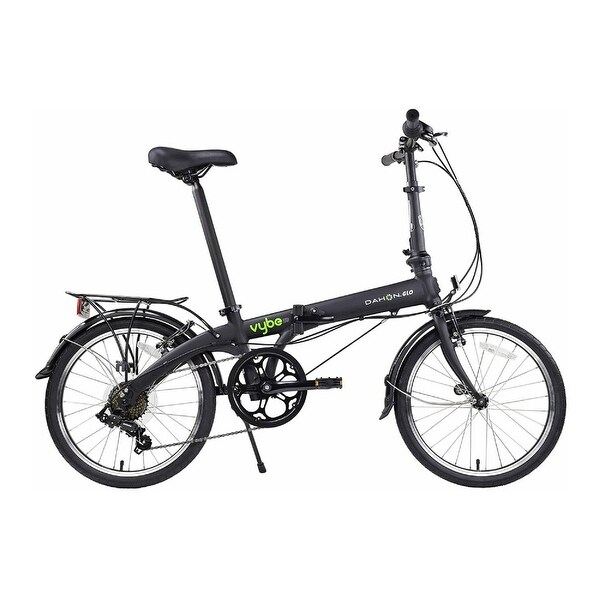 Dahon VYBE D7 Folding Bike (Black) with Dahon Foldable Carry Bag