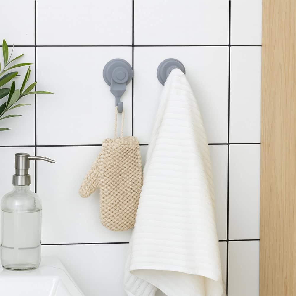 Set of 2 Strong Hold Vacuum Suction Cup Hooks for Shower