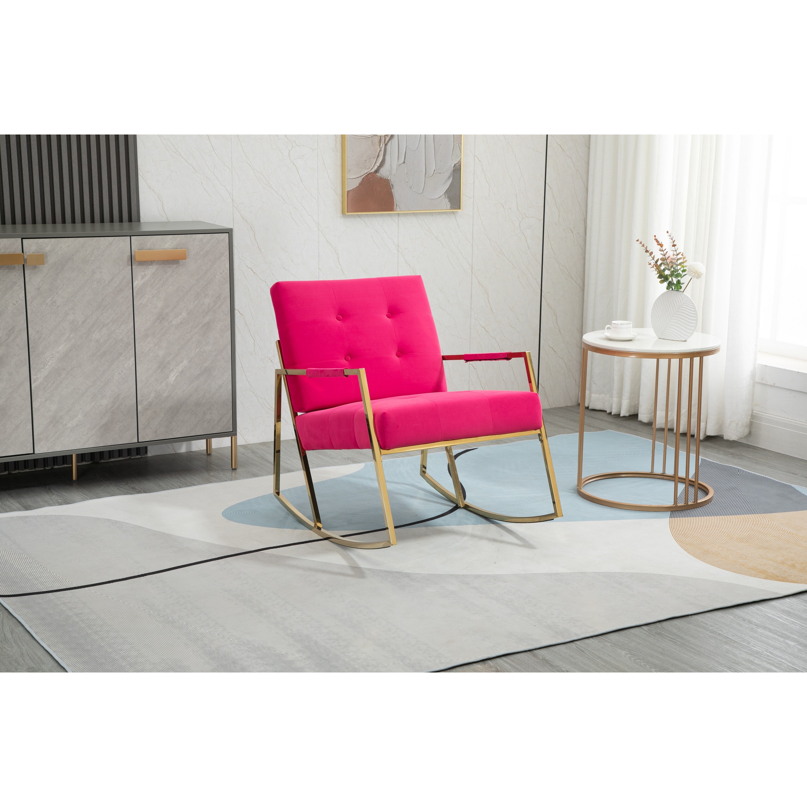 Velvet Rocking Chair with Stainless Steel Feet Bed Bath Beyond