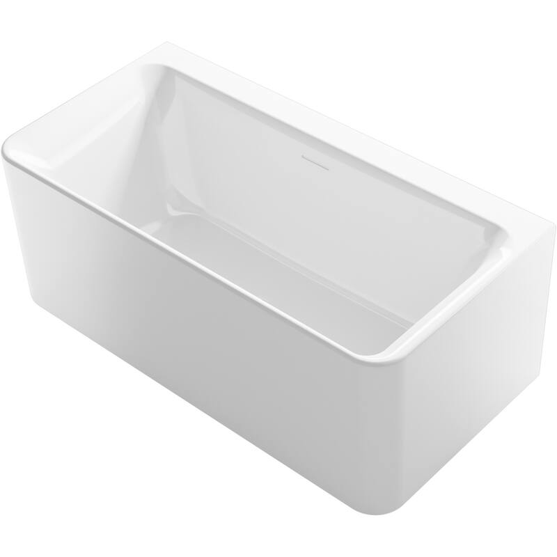 Sterling Unwind 60" Free Standing Acrylic Soaking Tub with Center - Non Slip White