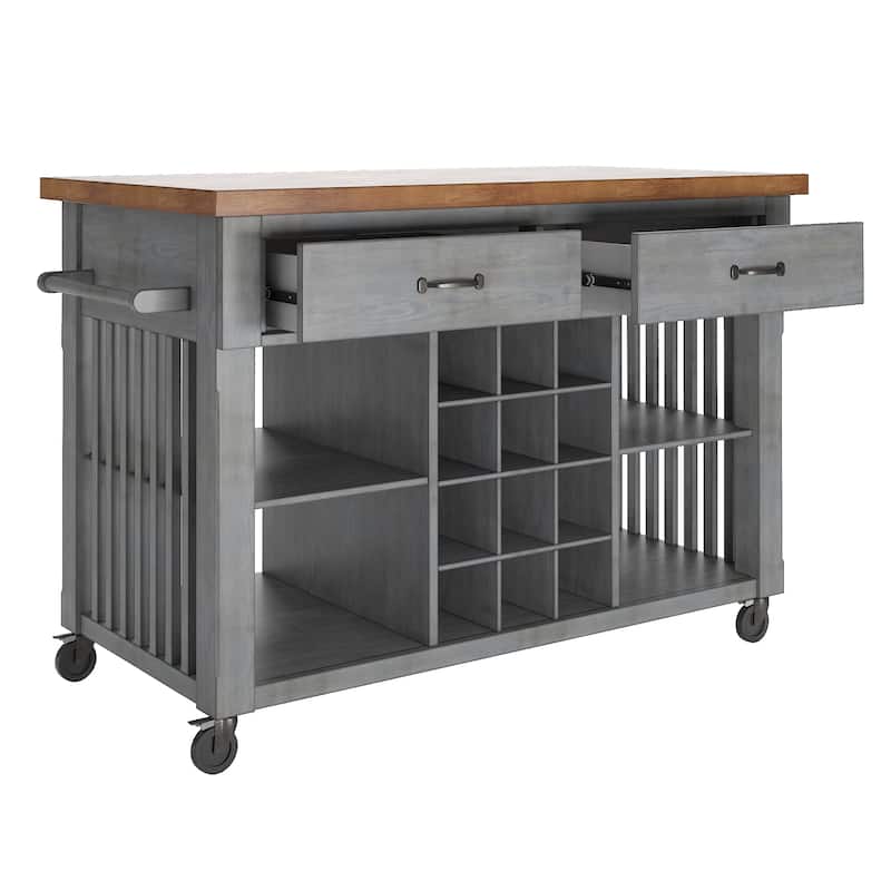 Eleanor Kitchen Island with Wine Rack by iNSPIRE Q Classic