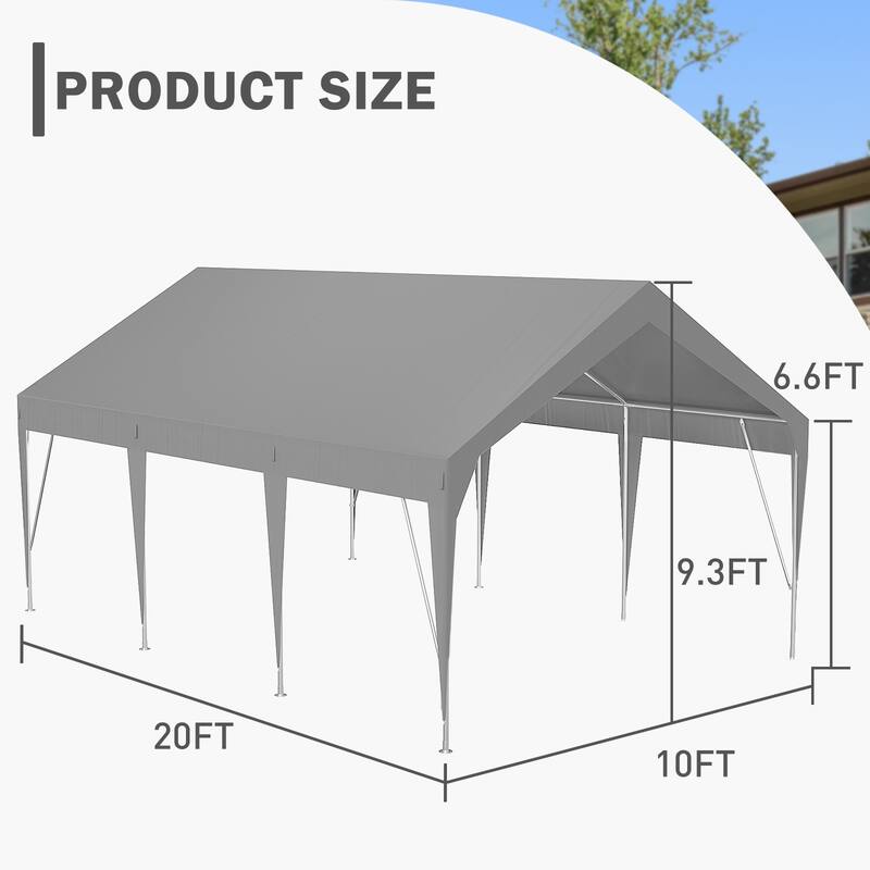 Heavy Duty Car Canopy, Outdoor Waterproof, Portable Garage UV Resistant