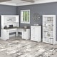 preview thumbnail 9 of 29, L-shaped Desk/Hutch/Cabinet/Bookcase Shiplap Gray/Pure White