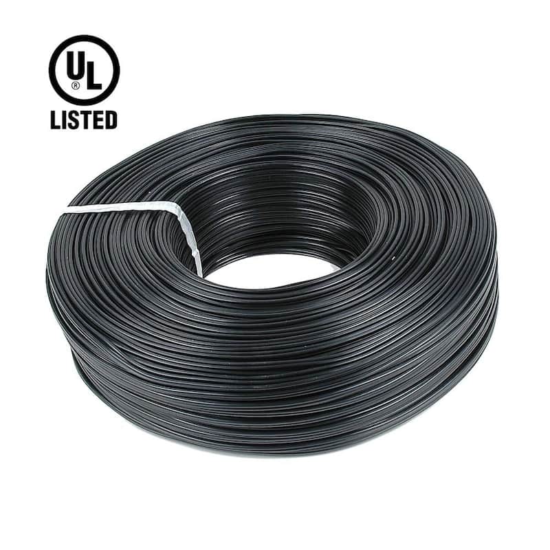 Novelty Lights 500 Foot Zip Cord Wire, Black, 18 Gauge, SPT-1 - Small