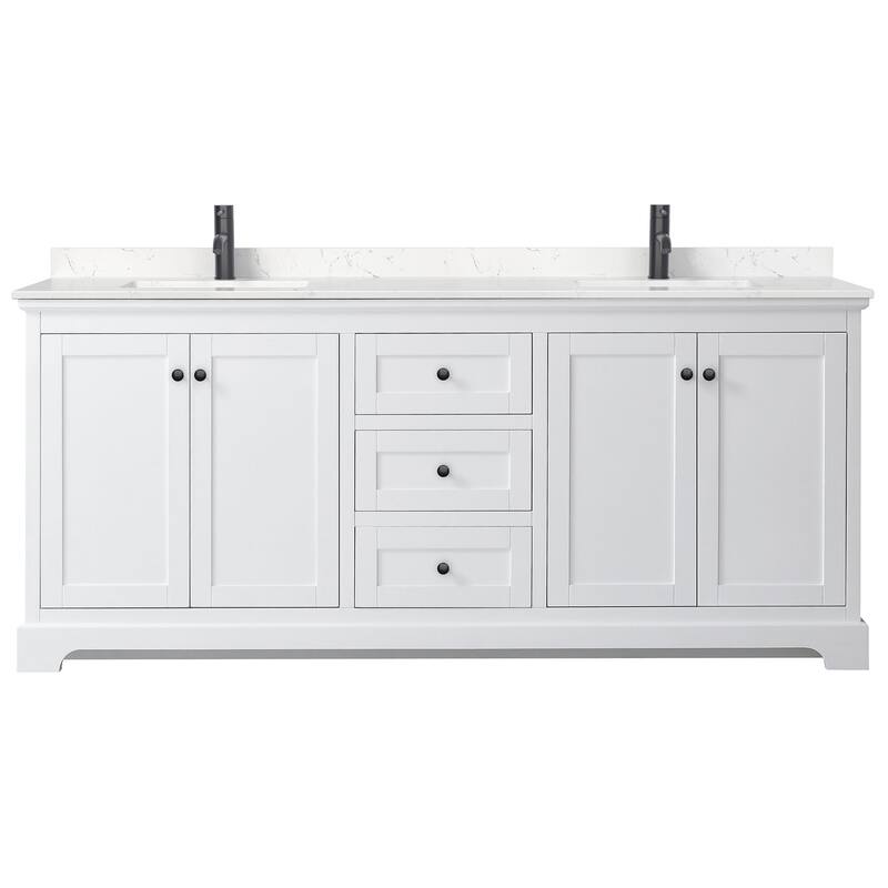 Wyndham Collection Avery 80" Free Standing Double Basin Vanity Set