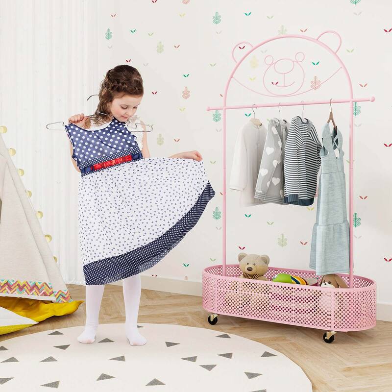 Costway Kid Clothes Rack with 3 Adjustable Heights Home Freestanding - See Details