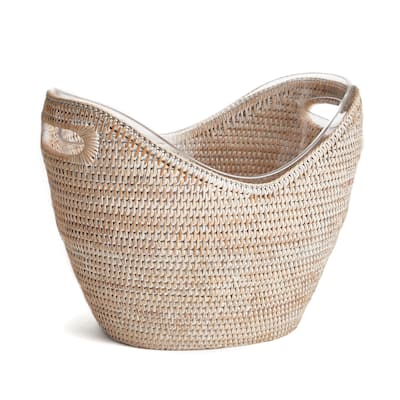 Burma Rattan Beverage Tub Large - whitewash