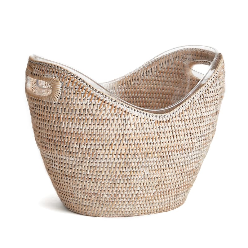 Burma Rattan Beverage Tub - Large - Whitewash