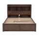 preview thumbnail 11 of 15, Full Size Storage Platform Bed with Trundle and Pull-Out Shelves, Espresso