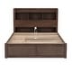 preview thumbnail 28 of 32, Full Size Storage Platform Bed with Trundle and Pull-Out Shelves, White
