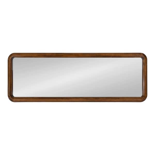 Kate and Laurel Pao Framed Wood Wall Mirror - 16x48 - Walnut Brown
