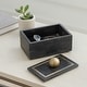 preview thumbnail 15 of 48, Marble Decorative Storage Box with Lid and Gold Accent Handle Black - 7" x 5" x 4.5"