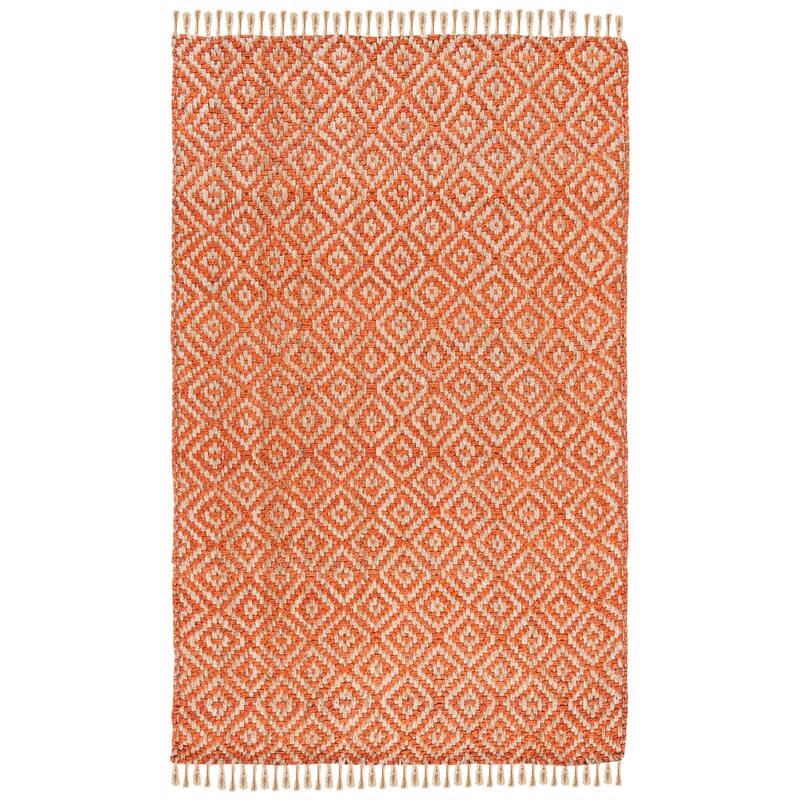 SAFAVIEH Handmade Natural Fiber Jaeda Diamond Jute Tassel Rug