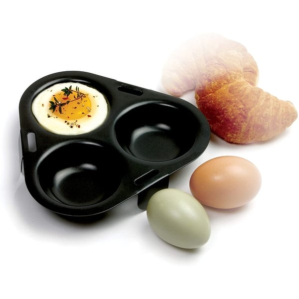 Norpro Nonstick Metal 3 Egg Poacher Pan - Black - Bed Bath