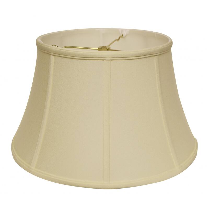 15" Ivory Drum No Slub Lampshade - 15" L x 15" W x 8.5" H - Ivory - 15" L x 15" W x 8.5" H