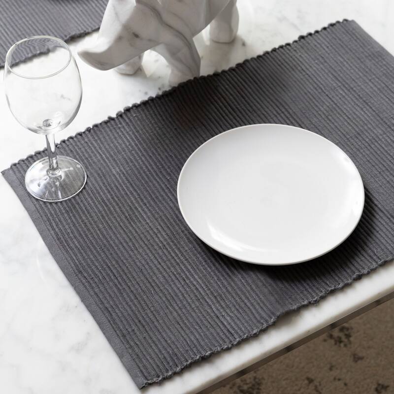 Fabstyles Broadway Set of 4 Solid Cotton Placemats - 13x19