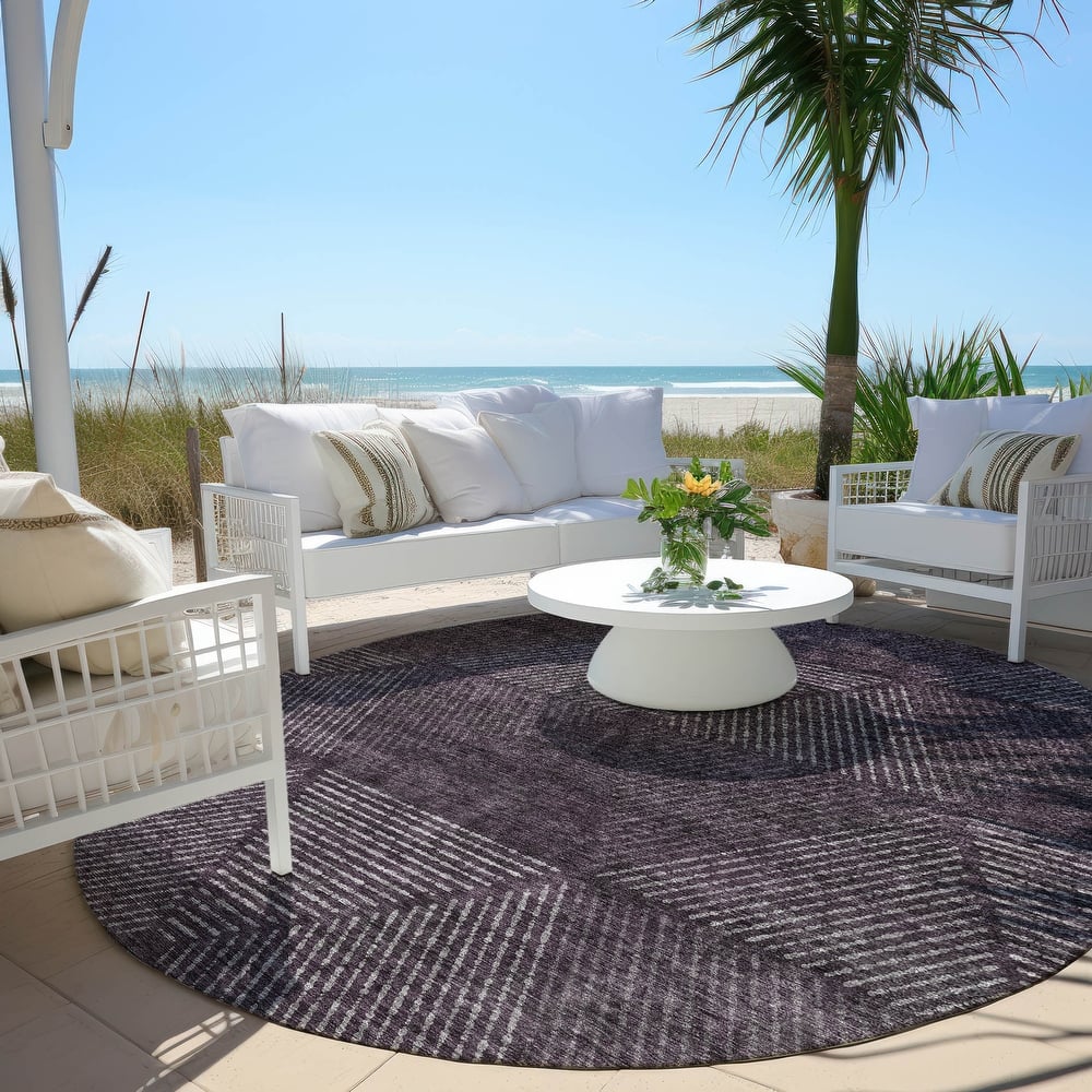 Machine Washable Indoor/ Outdoor Chantille Contemporary Prism Rug