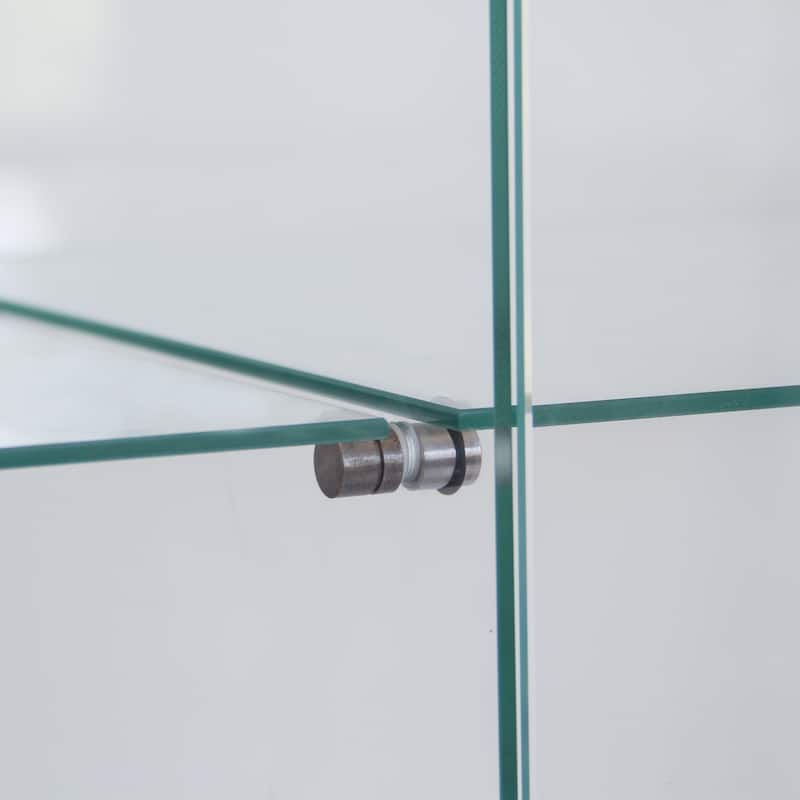 3 Door Glass Cabinet Glass Display Cabinet with 4 Shelves