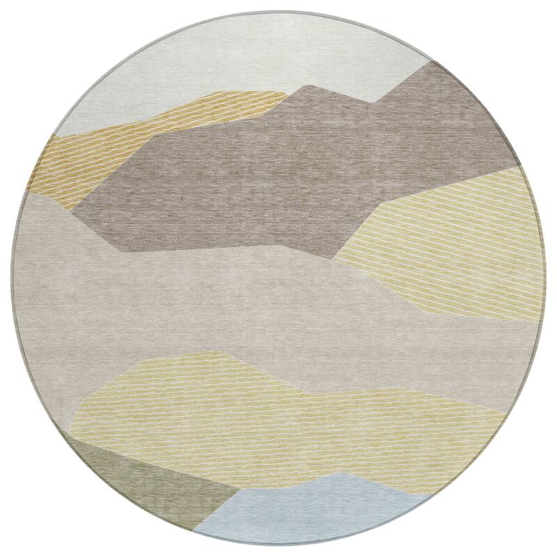 Machine Washable Indoor/ Outdoor Modern Dacono Chantille Rug