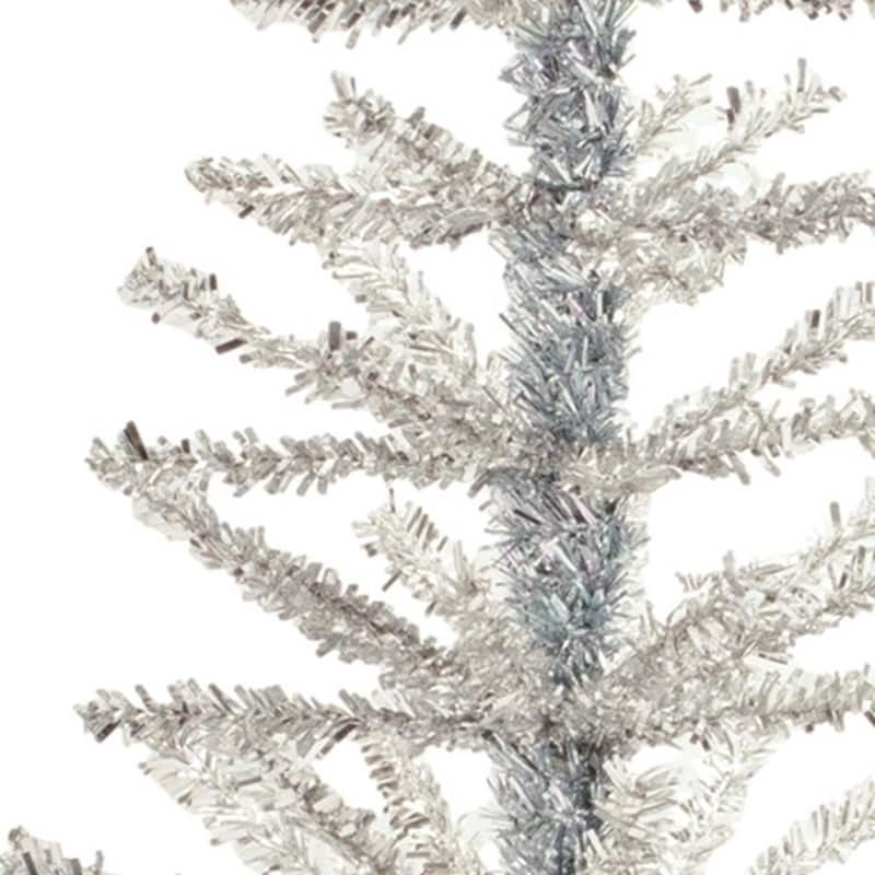 HomeRoots Set Of Two Silver Tinsel Sparse Pine Christmas Trees - 12.00 in. x 23.25 in. x 12.00 in.