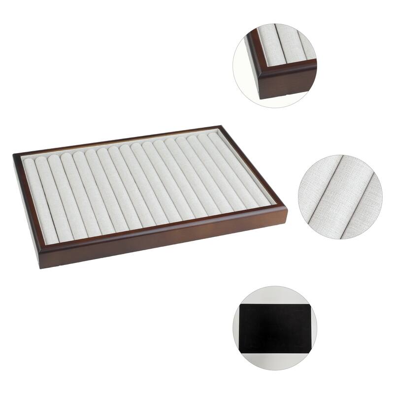 Wood Jewelry Organizer Trays with Removable Dividers for Drawers, Jewelry Organizer Drawer Inserts Container Display Case - Ring Slot