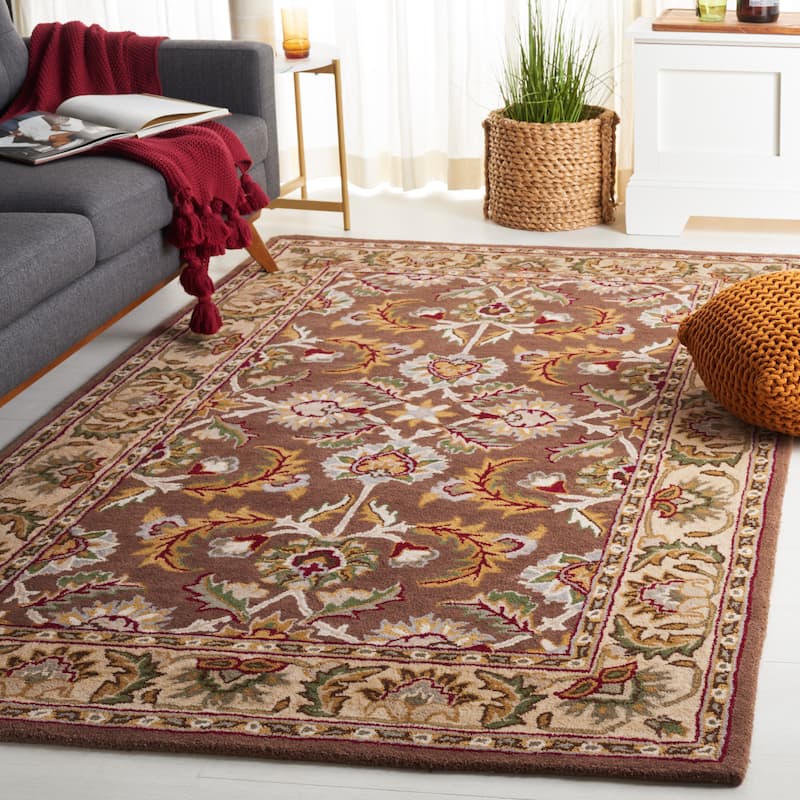 SAFAVIEH Handmade Heritage Casbah Traditional Oriental Wool Rug - 3' x 5' - Brown/Ivory